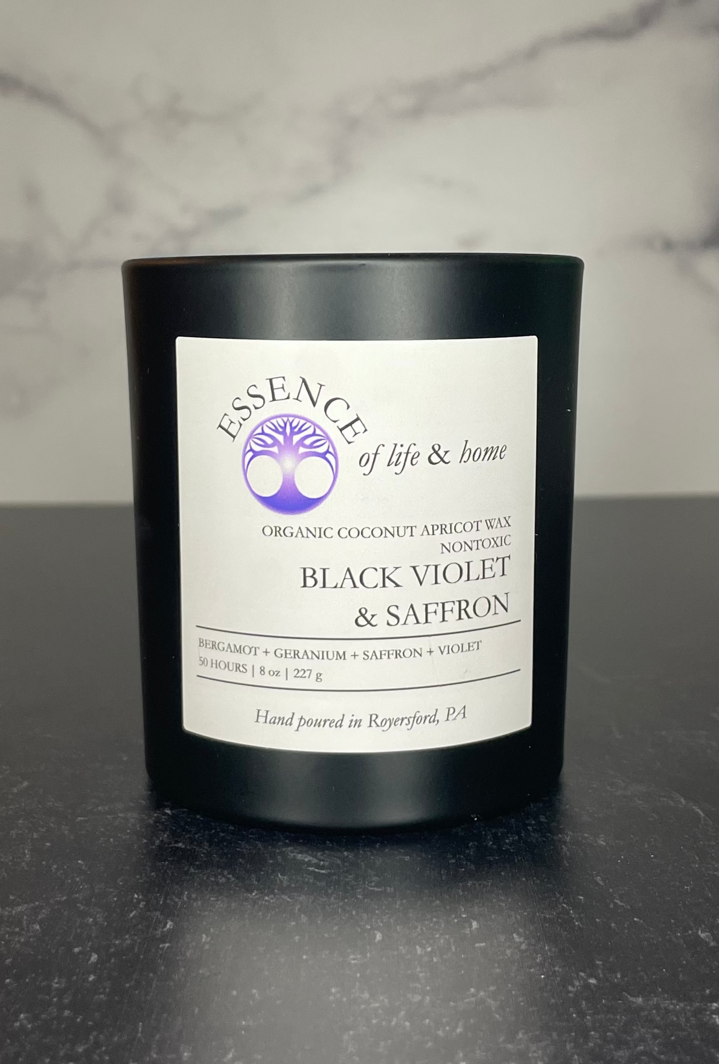 Black Violet & Saffron | 8oz Candle